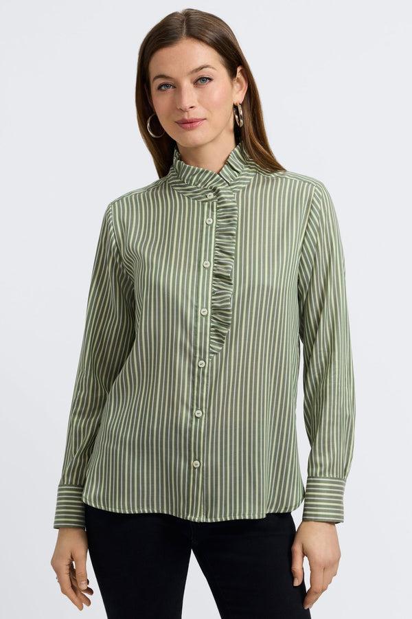 foxcroft Sadie Mini Stripe Long Sleeve Shirt