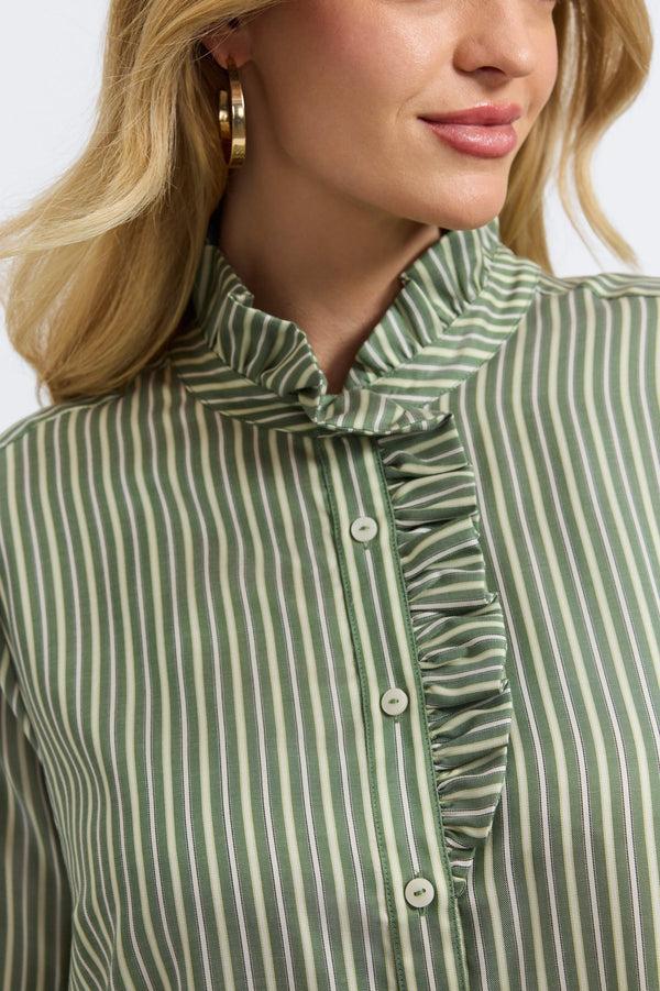 Foxcroft Sadie Plus Mini Stripe Long Sleeve Shirt