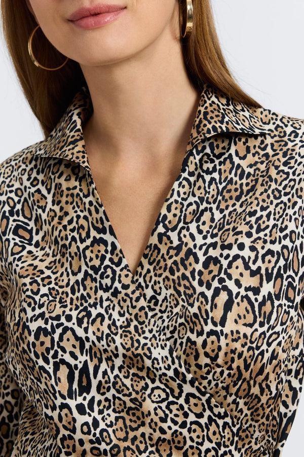 Foxcroft Salina Playful Animal Long Sleeve Shirt