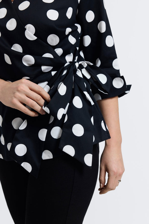 Foxcroft Salina Plus Polka Dot 3/4 Sleeve Shirt