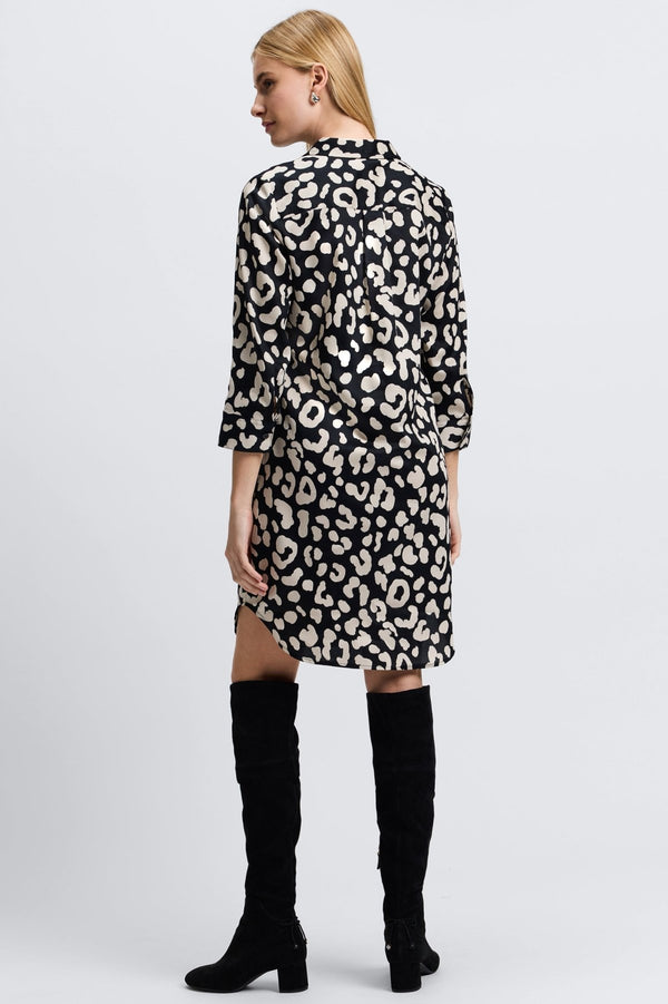 Foxcroft Sloane Cheetah 3/4 Sleeve Dress