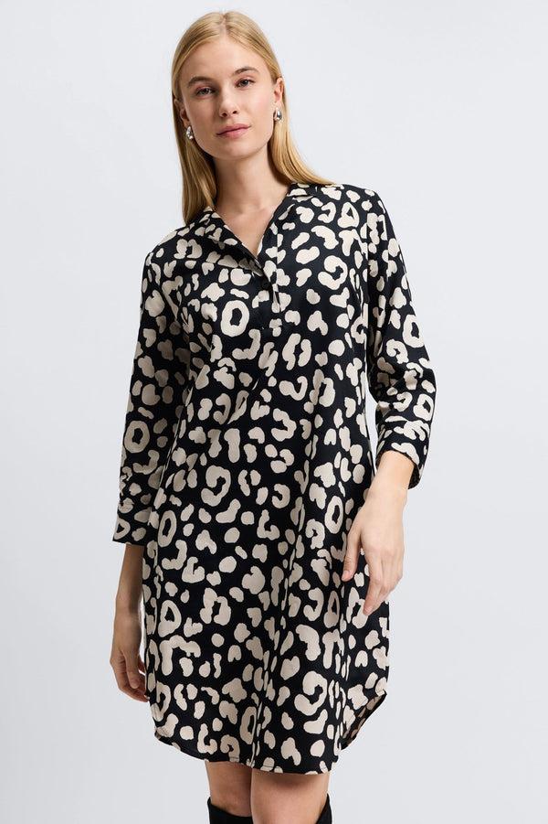 Foxcroft Sloane Cheetah 3/4 Sleeve Dress