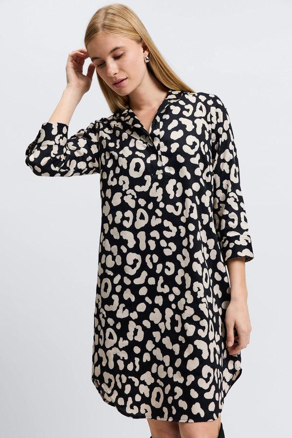 Foxcroft Sloane Cheetah 3/4 Sleeve Dress