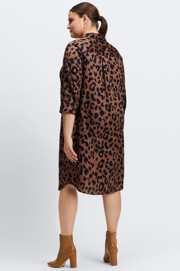 Foxcroft Sloane Plus Cheetah 3/4 Sleeve Dress