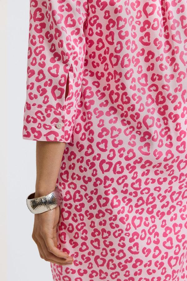 Foxcroft Sloane Tonal Cheetah 3/4 Sleeve Dress