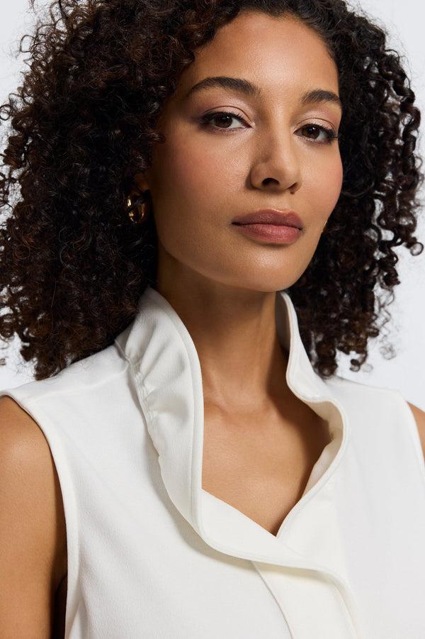 Foxcroft Tammy Knit Crepe Sleeveless Top