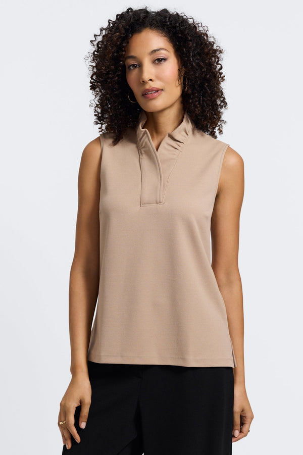 Foxcroft Tammy Knit Crepe Sleeveless Top