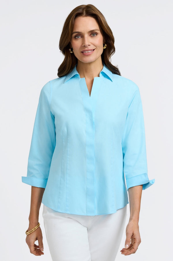 foxcroft Taylor No Iron Pinpoint 3/4 Sleeve Shirt