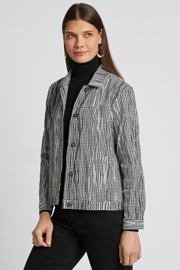 foxcroft Thelma Crinkle Long Sleeve Jean Jacket