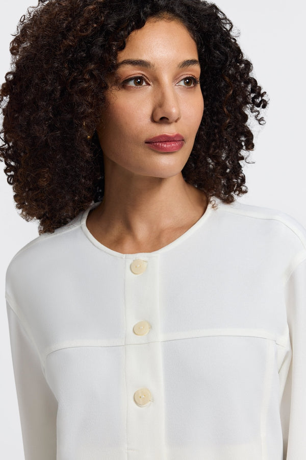 Foxcroft Valerie Knit Crepe Long Sleeve Jacket