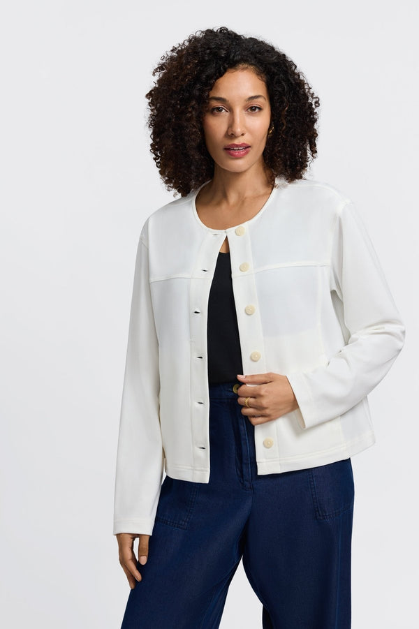 foxcroft Valerie Knit Crepe Long Sleeve Jacket