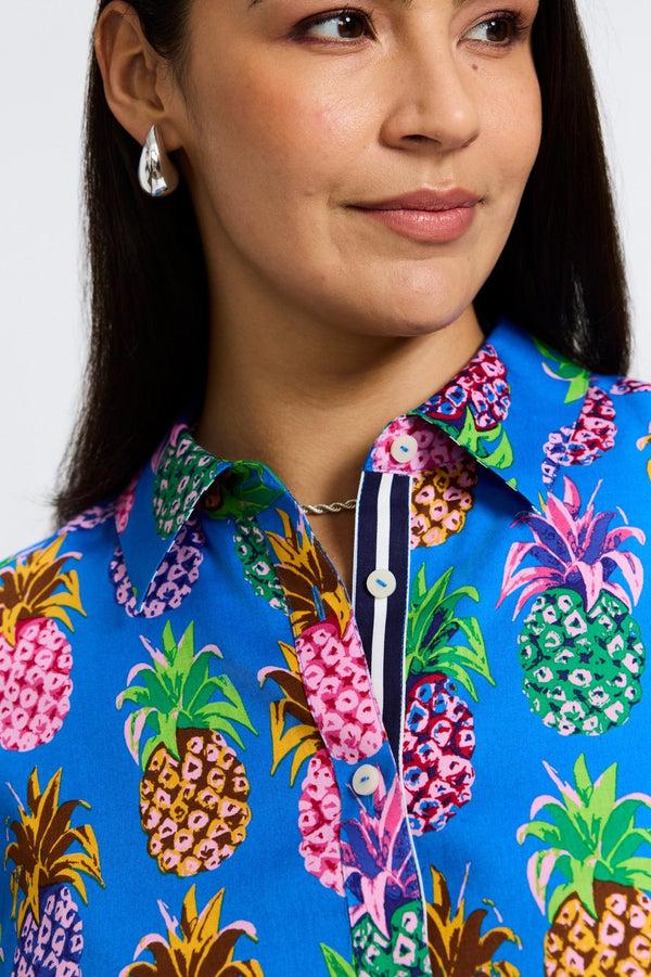 Foxcroft Zoey Plus Pineapple Long Sleeve Shirt