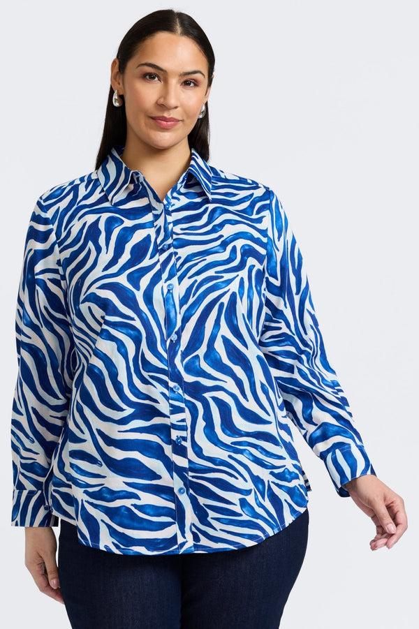 foxcroft Zoey Plus Tonal Zebra Long Sleeve Shirt