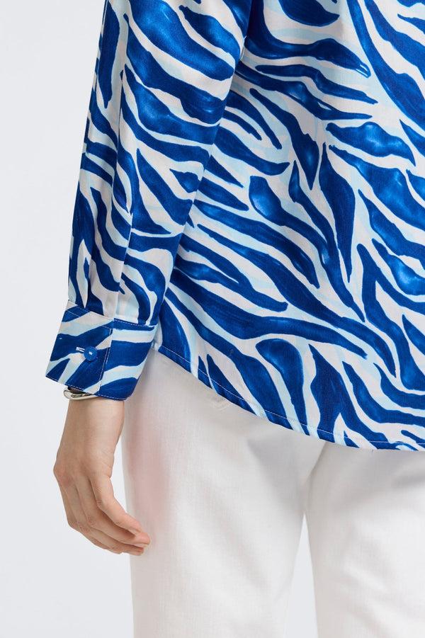 Foxcroft Zoey Tonal Zebra Long Sleeve Shirt
