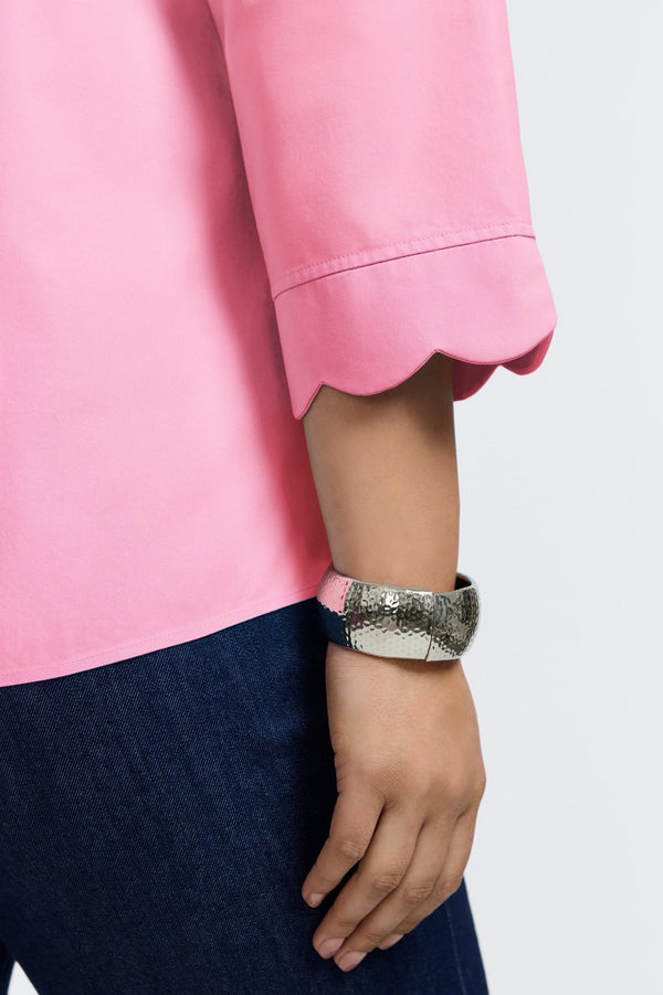 Foxcroft Gwen Plus No Iron Pinpoint 3/4 Sleeve Shirt