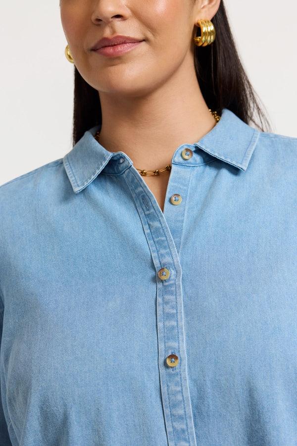 Foxcroft Hampton Plus Tencel® Denim Long Sleeve Shirt