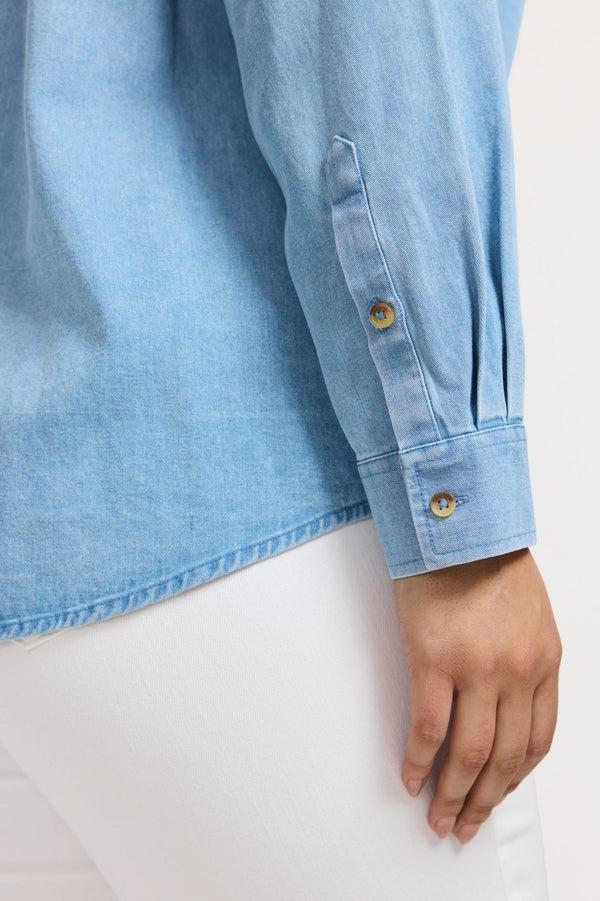 Foxcroft Hampton Plus Tencel® Denim Long Sleeve Shirt