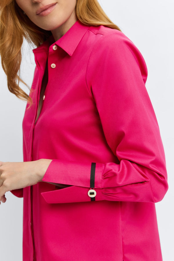 Foxcroft Iris No Iron Stretch Matte Sateen Long Sleeve Shirt