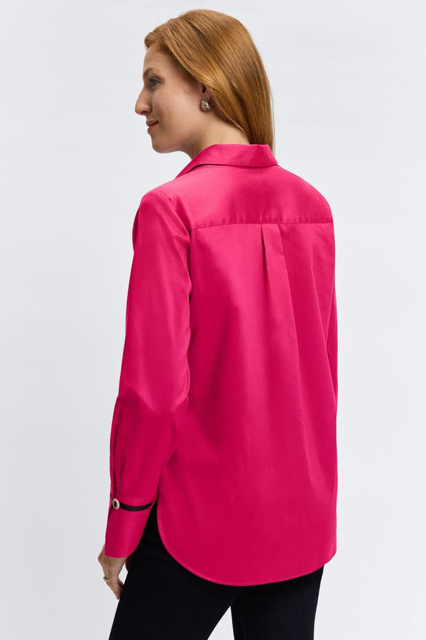 Foxcroft Iris No Iron Stretch Matte Sateen Long Sleeve Shirt