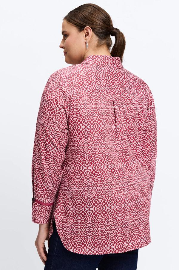 Foxcroft Iris Plus Abstract Snakeskin Long Sleeve Tunic