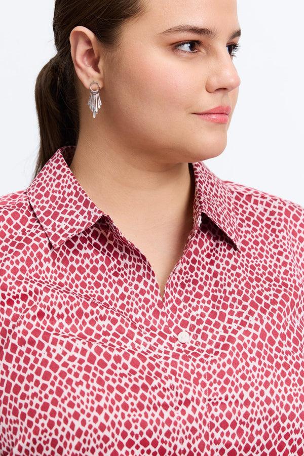 Foxcroft Iris Plus Abstract Snakeskin Long Sleeve Tunic