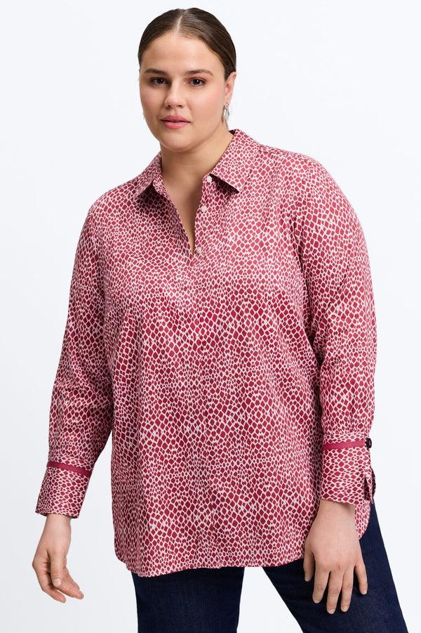 foxcroft Iris Plus Abstract Snakeskin Long Sleeve Tunic