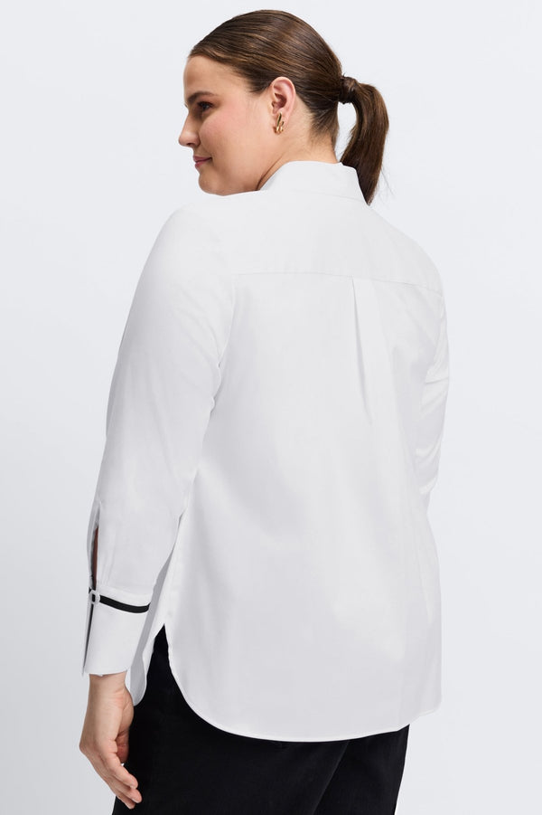 Foxcroft Iris Plus No Iron Stretch Matte Sateen Long Sleeve Shirt