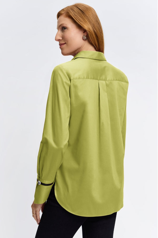 Foxcroft Iris Stretch Matte Sateen No Iron Long Sleeve Shirt