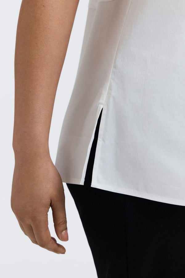 Foxcroft Jesse Plus Knit-Woven Crew Cut Sleeveless Layering Tank