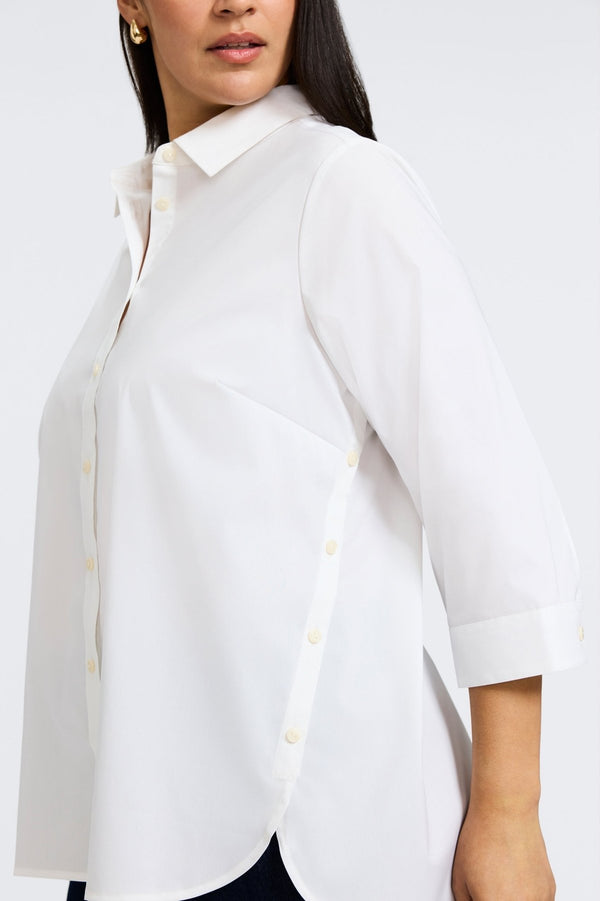 Foxcroft Juliet Plus No Iron Stretch 3/4 Sleeve Shirt