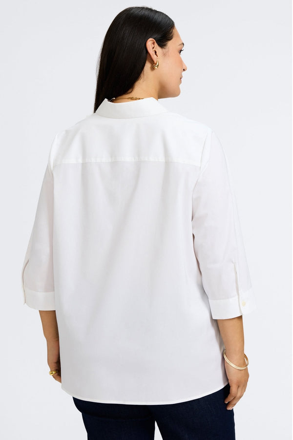 Foxcroft Juliet Plus No Iron Stretch 3/4 Sleeve Shirt