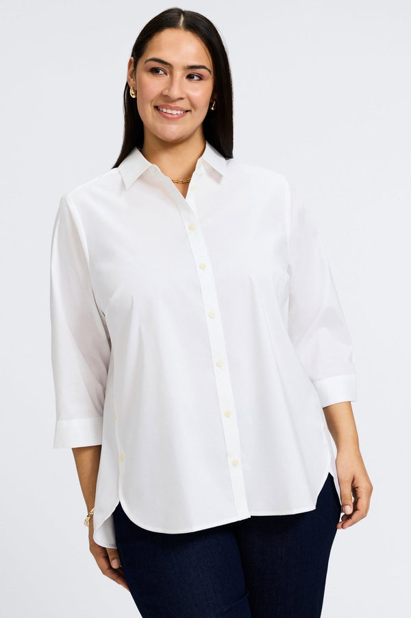 foxcroft Juliet Plus No Iron Stretch 3/4 Sleeve Shirt