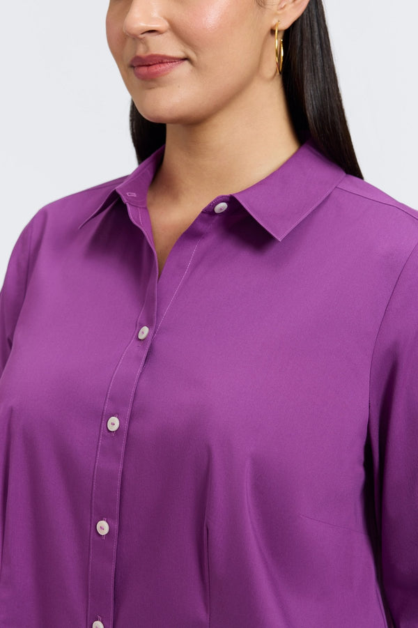 Foxcroft June Plus No Iron Stretch Long Sleeve Shirt