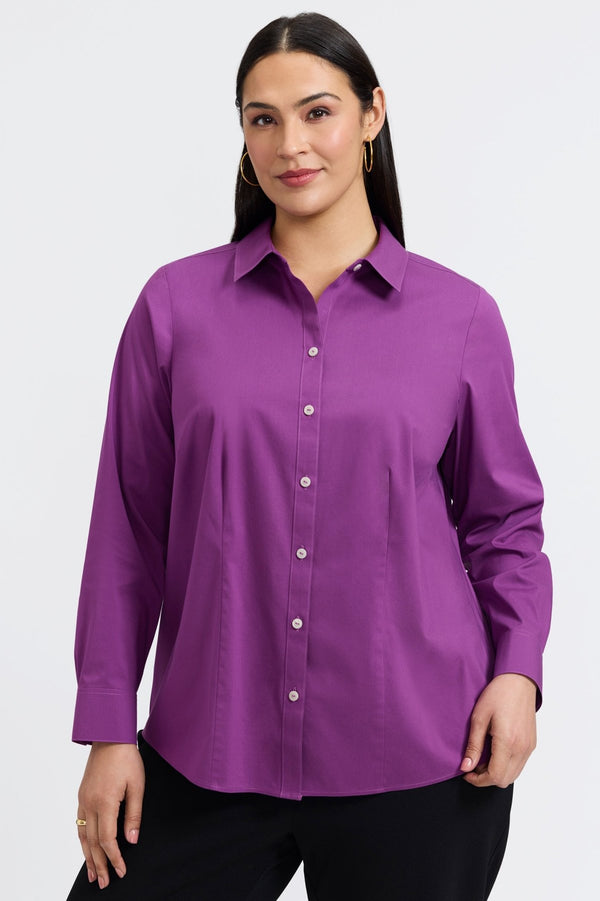 foxcroft June Plus No Iron Stretch Long Sleeve Shirt