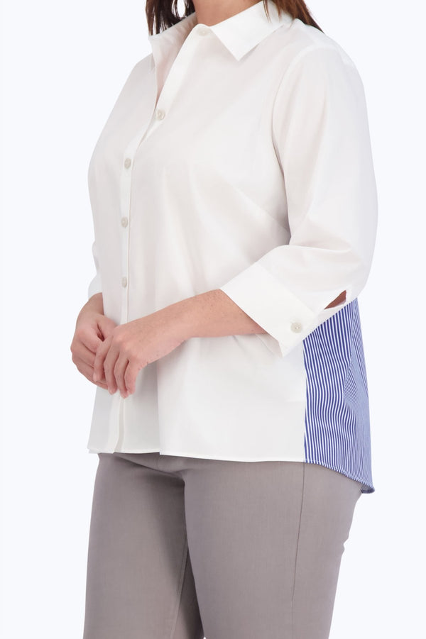 Foxcroft Kelly Plus No Iron Stretch 3/4 Sleeve Shirt