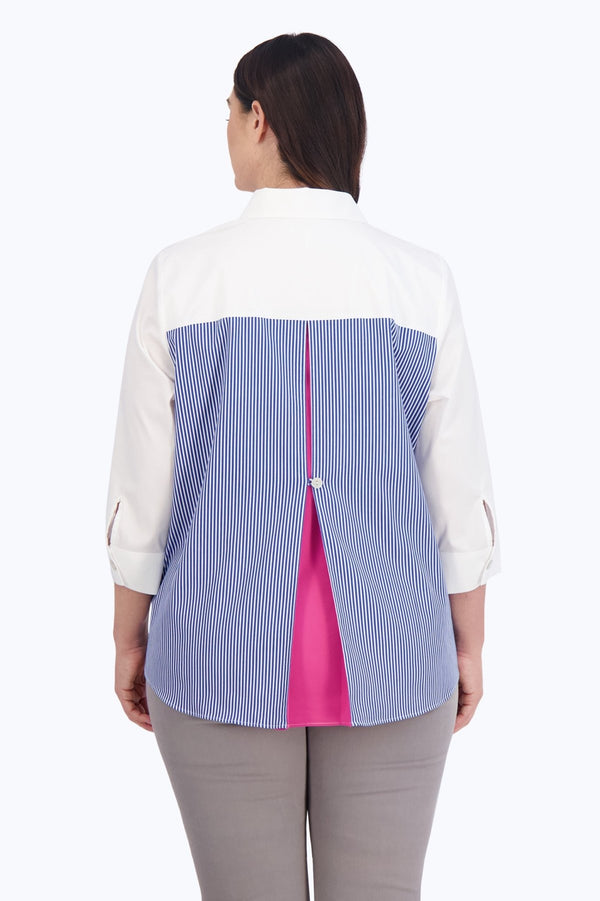foxcroft Kelly Plus No Iron Stretch 3/4 Sleeve Shirt