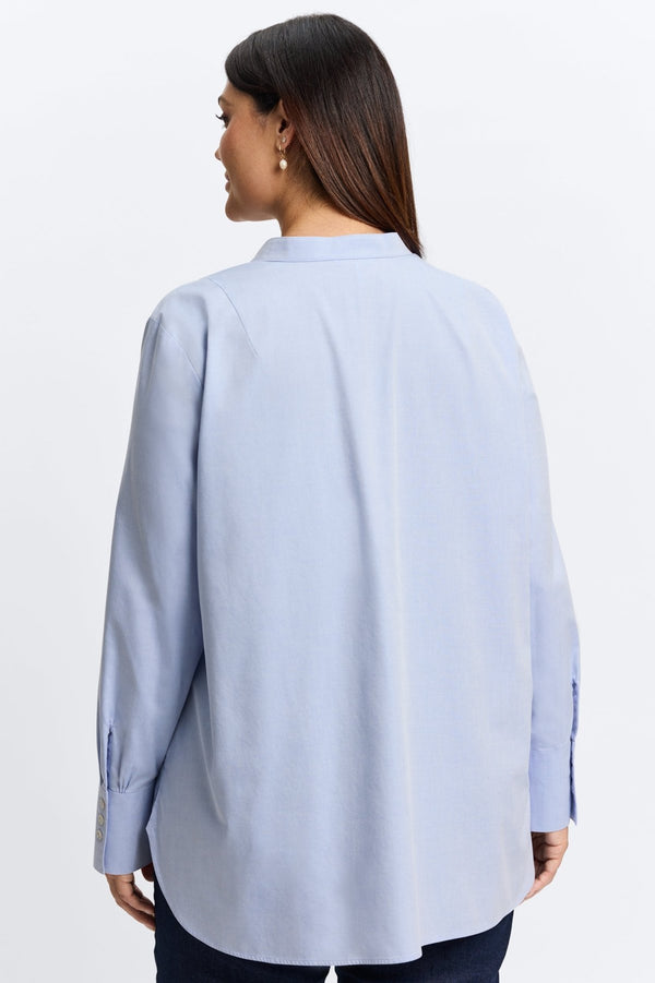 Foxcroft Kris Plus No Iron Pinpoint Tuxedo Bib Long Sleeve Tunic