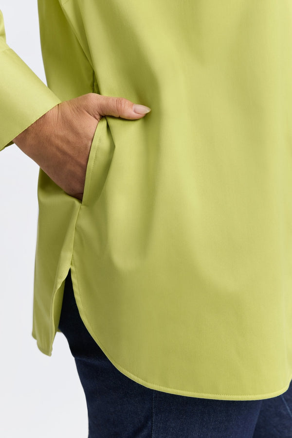 Foxcroft Layla Plus Stretch Matte Sateen No Iron Long Sleeve Tunic