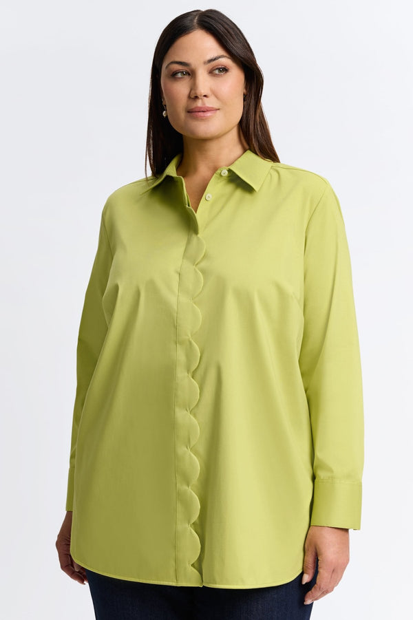 foxcroft Layla Plus Stretch Matte Sateen No Iron Long Sleeve Tunic