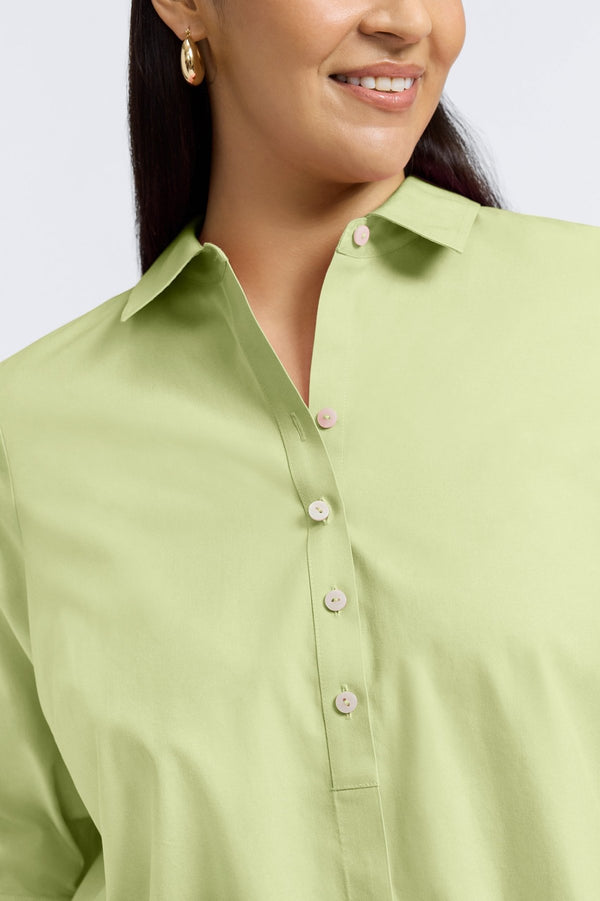 Foxcroft Madison Plus No Iron Pinpoint 3/4 Sleeve Tunic