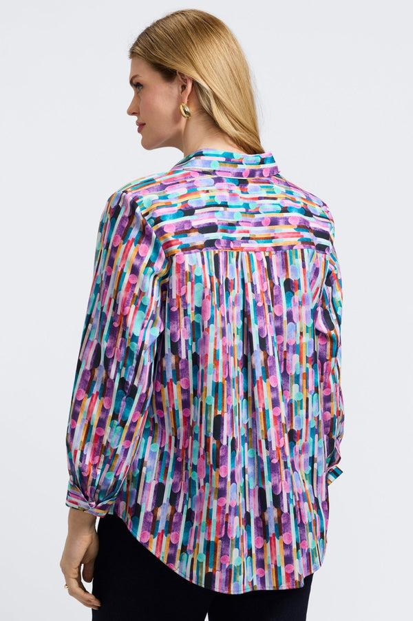 Foxcroft Margie Plus Multicolor Prism Long Sleeve Shirt