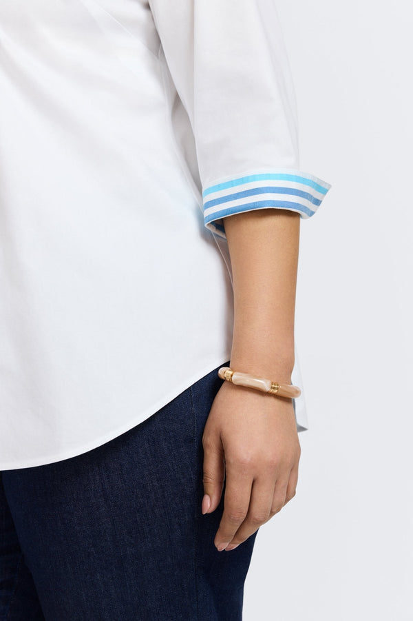 Foxcroft Margie Plus No Iron Pinpoint 3/4 Sleeve Shirt