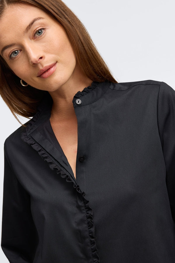 Foxcroft Mariel No Iron Stretch Matte Sateen Long Sleeve Shirt