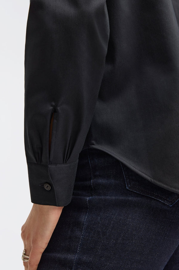 Foxcroft Mariel No Iron Stretch Matte Sateen Long Sleeve Shirt