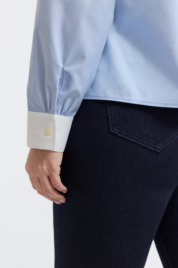 Foxcroft Marina Plus Cavalry Twill Long Sleeve Short Shirt