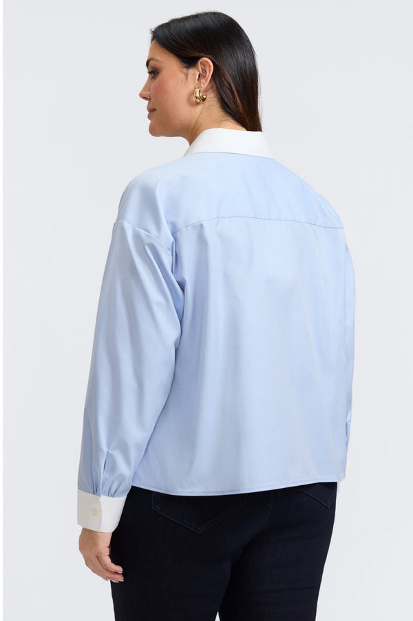 Foxcroft Marina Plus Cavalry Twill Long Sleeve Short Shirt