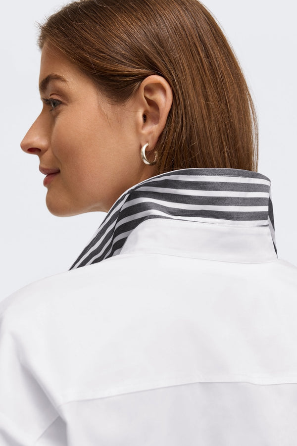 Foxcroft Marina Solid Pinpoint No Iron Pocket Long Sleeve Short Shirt