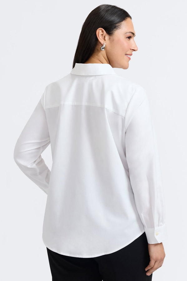 Foxcroft Marlee Plus Green Leopard Trim Long Sleeve Shirt