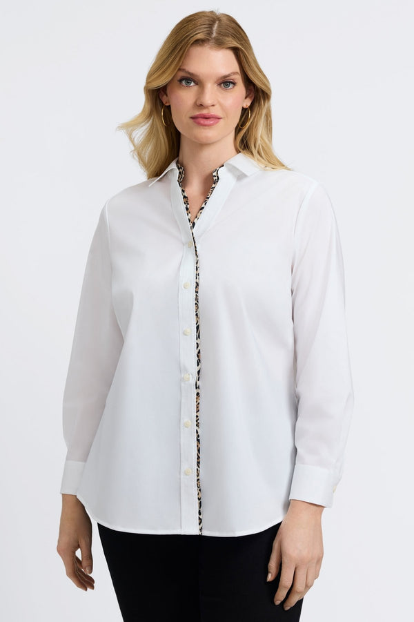 foxcroft Marlee Plus Playful Animal Long Sleeve Shirt