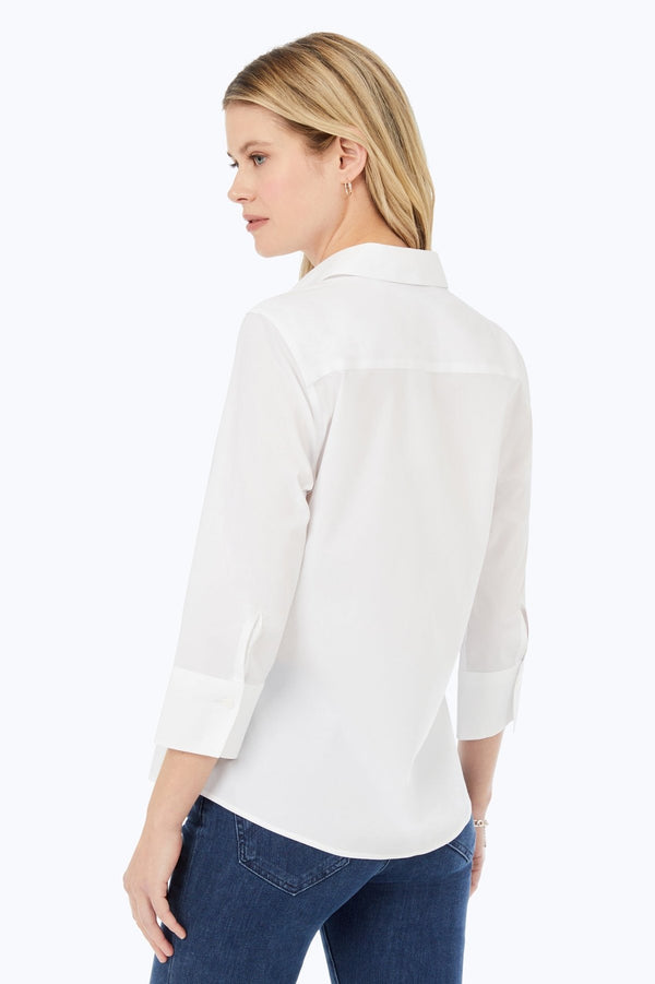 Foxcroft Mary Petite No Iron Stretch 3/4 Sleeve Shirt